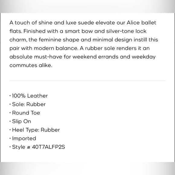 Michael Kors Alice Suede Ballet Flat Size 8 - Picture 3 of 11